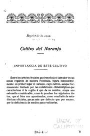 Cover of: Manual práctico para el cultivo del narajo by 