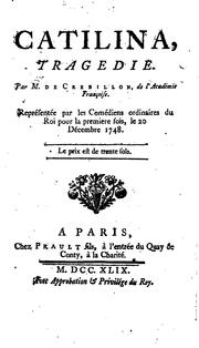 Cover of: Catilina,: tragédie