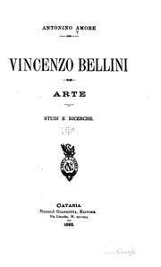 Cover of: Vincenzo Bellini: arte, studi e ricerche