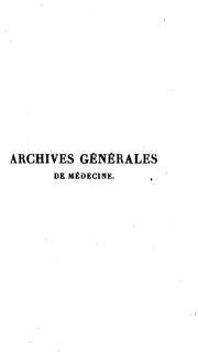Cover of: Archives generales de medecine by 