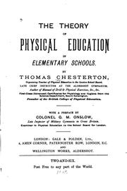 Cover of: The Theory of Physical Education in Elementary Schools by Thomas Chesterton