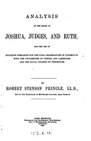 Cover of: Analysis of the books of Joshua, Judges, and Ruth, for the use of students by 