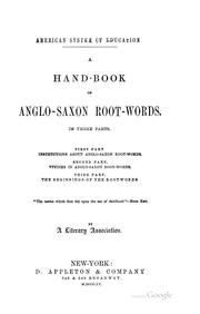 Cover of: A Hand-book of Anglo-Saxon Rootwords ... by 