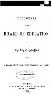 Cover of: Documents of the Board of Education of the City of New York