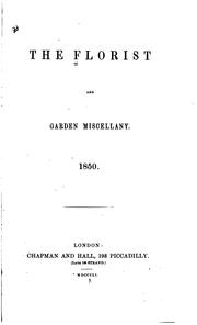 Cover of: The Florist and Garden Miscellany