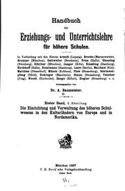 Cover of: Handbuch der Erziehungs- und Unterrichtslehre für höhere Schulen by 