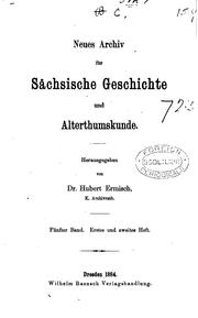 Neues Archiv für sächsische Geschichte und Altertumskunde by No name