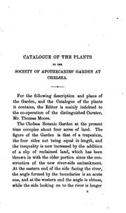 Cover of: Catalogue of the Plants in the Society of Apothecaries' Garden at Chelsea, Arranged According to ... by 
