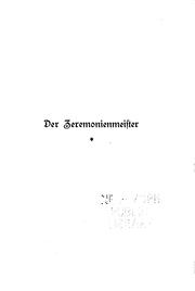 Cover of: Der Zeremonienmeister: Roman