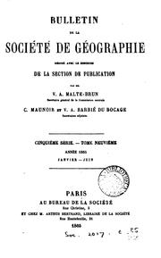 Cover of: Bulletin de la Société de géographie