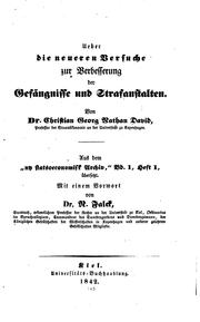 Ueber die neueren Versuche zur Verbesserung der Gefängnisse und Strafansta ten by Christian George Nathan David