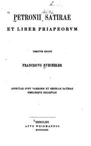 Cover of: Satirae, et Liber Priapeorum by 