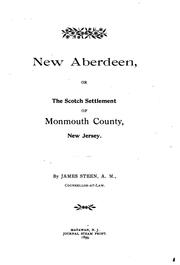 Cover of: New Aberdeen, Or, The Scotch Settlement of Monmouth County, New Jersey