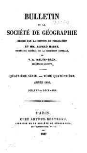 Cover of: Bulletin de la Société de géographie