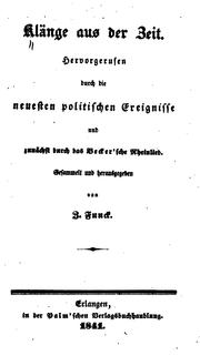 Cover of: Klänge aus der Zeit: Hervorgerufen durch die neuesten politischen Ereignisse und zunächst durch ...