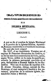 Cover of: Catecismo geográfico-histórico-estadístico de la Iglesia Mexicana