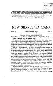 Cover of: New Shakespeareana: A Twentieth Century Review of Shakespearean and Dramatic Study Conducted by ... by 