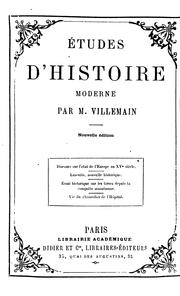 Cover of: Études d'histoire moderne: Discours sur l'état de l'Europe au XVe siècle; Lascaris [nouvelle ...