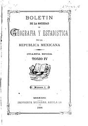 Cover of: Boletín de la Sociedad de Geografía y Estadística de la República Mexicana