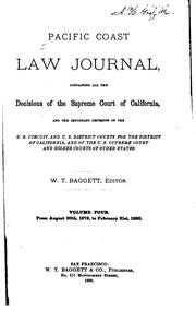 Cover of: Pacific Coast Law Journal: Containing All the Decisions of the Supreme Court ...