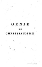 Cover of: Génie du Christianisme: ou Beaute's de la religion chrétienne by 