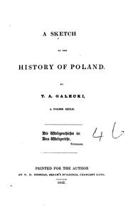 Cover of: A sketch of the history of Poland | 