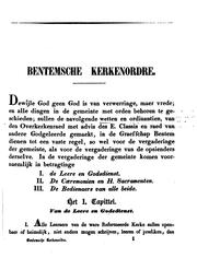 Kerken-ordre der Graefschap Bentem by No name