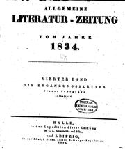 Cover of: Allgemeine Literatur-zeitung