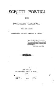 Cover of: SCRITTI POETICI PER PASQUALE GAROFALO
