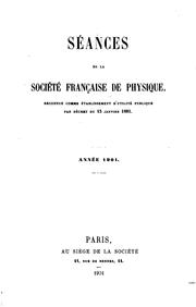 Cover of: Séances de la Société française de physique by 