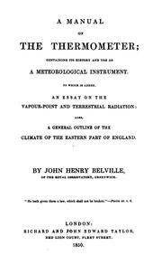 Cover of: A manual of the thermometer