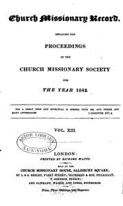 Cover of: The Church Missionary Record