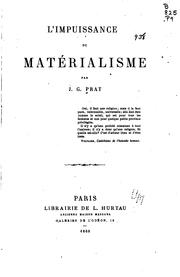 Cover of: L'impuissance du matérialisme ...