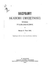 Cover of: Rozprawy Wydziału Filologicznego