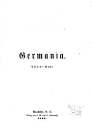 Cover of: Germania: A monthly Magazine for the Study of the German Language and Literature