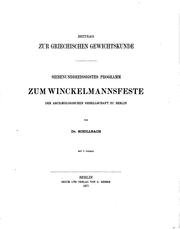 Cover of: Beitrag zur griechischen Gewichtskunde