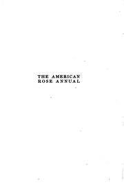 Cover of: The American Rose Annual