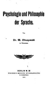 Cover of: Psychologie und Philosophie der Sprache by 