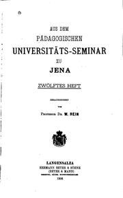 Cover of: Aus dem pädagogischen Universitäts-seminar zu Jena...