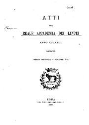 Cover of: Atti della Reale Accademia dei Lincei