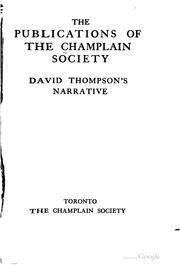 Cover of: The Publications of the Champlain Society