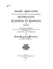 Cover of: Recordações da expedição da Zambezia em 1869 by José Joaquin Ferreira