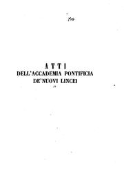 Cover of: Atti della Accademia pontificia de' nuovi Lincei