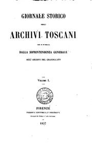 Giornale storico degli archivi toscani by No name