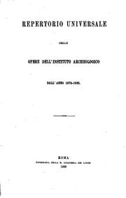 Cover of: Repertorio universale delle opere dell'Instituto archeologico