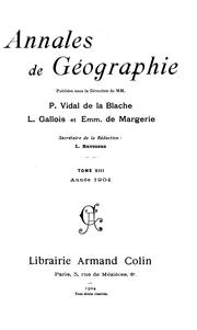 Cover of: Annales de géographie