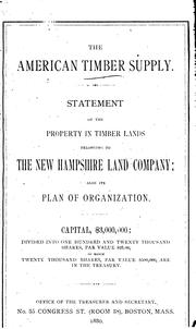 Cover of: The American Timber Supply: Statement of the Property in Timber Lands ... by 