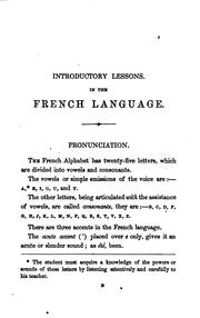 Cover of: Introductory lessons in the French language