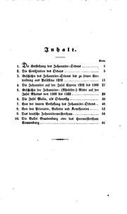 Cover of: Geschichte des ritterlichen St. Johanniter-Ordens, besonders dessen Heermeisterthums Sonnenburg