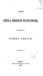 Cover of: The China Mission Hand-book by 